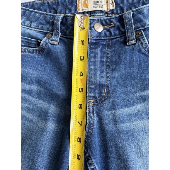 Carhartt Slim Fit Boot Cut Women's Size 4 Short Denim Jeans - Picture 4 of 7
